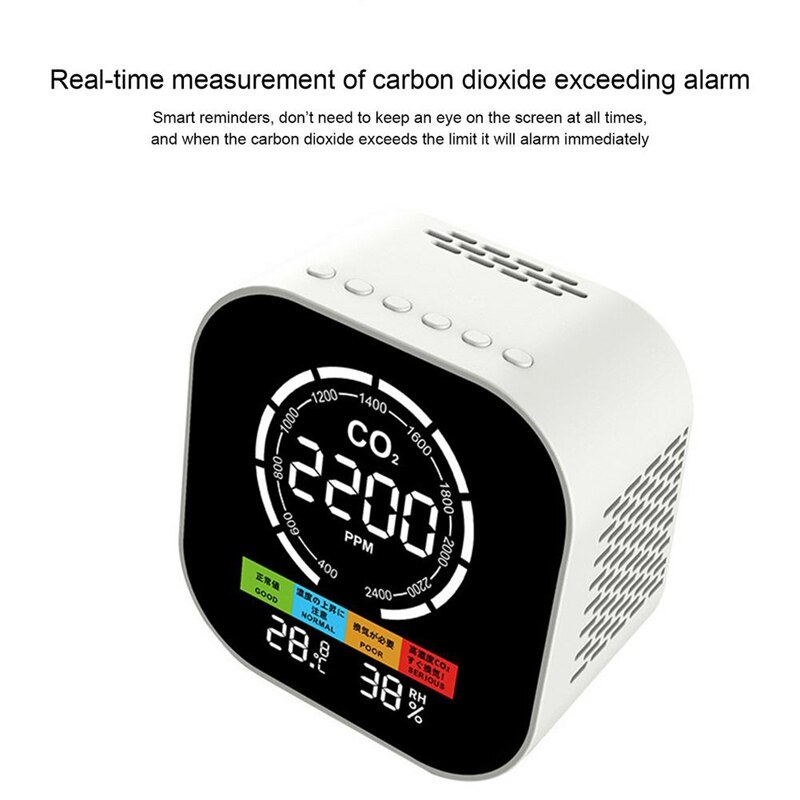 CO2 Detector High Precision Instrument Multifunctional Monitor for Indoor Carbon Dioxide Concentration Detector