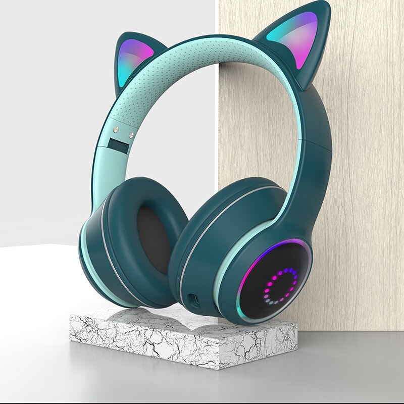 Kat Oor Hoofdtelefoon Bluetooth 5.0 Noise Cancelling Volwassenen Kids Meisje Led Headset Rgb Stereo Over-Head Draadloze Headset Met mic: 05