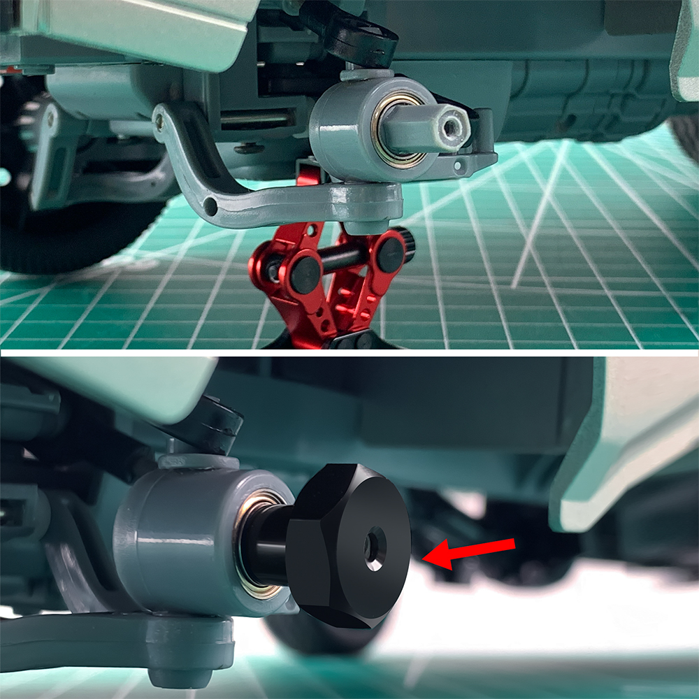 YEAHRUN 4 Uds. Adaptadores de cubo hexagonal de rueda de aluminio de 5mm a 7mm/5mm a 12mm conversión para WPL D12 2WD 1/10 piezas de mejora de camión RC