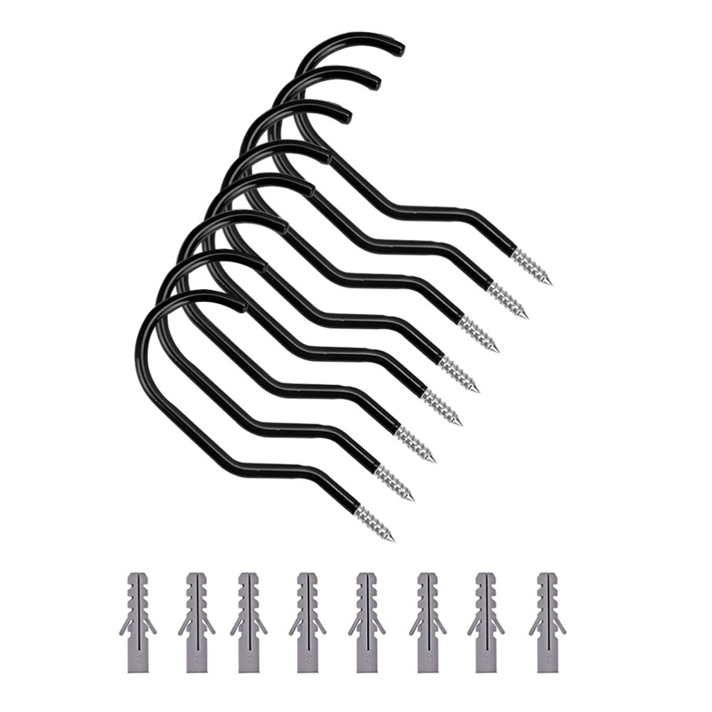 8pcs Bike Hook Heavy Duty Bike Hanger Bike Storage Hooks with 8pcs Bolts for Garage Wall and Ceiling: Default Title