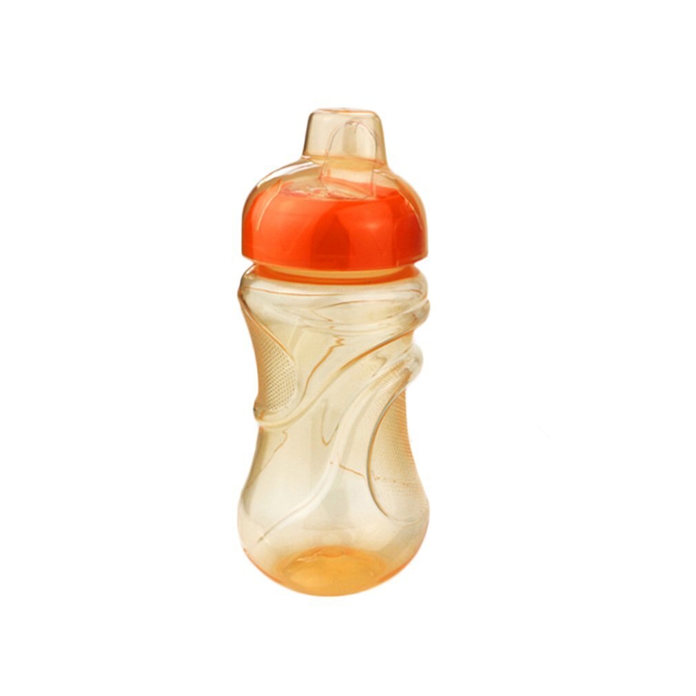 C -1 sippy cup lækagesikker sikkerhedsandflaske børn baby spædbarn læring drikkeflasker kopper vand mælk flaske blød mund: Orange