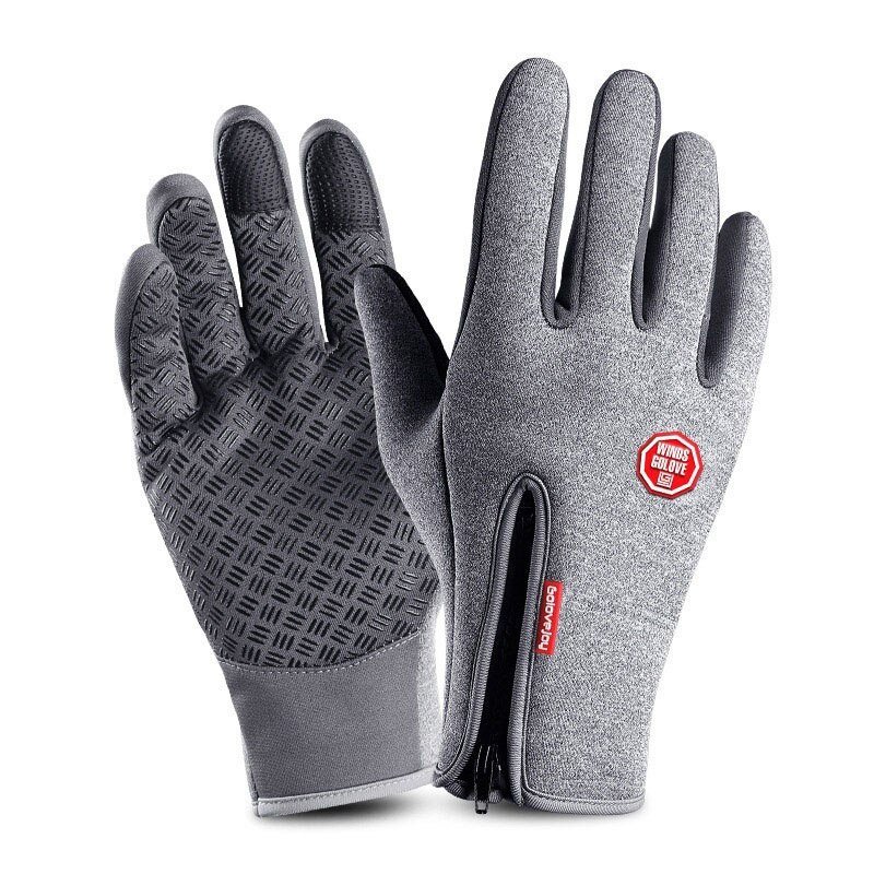 Uomo Inverno Guanti di Tocco Dello Schermo a prova di Pioggia Da Sci Della Signora Impermeabile Caldo di Modo Antivento Equitazione Guanti Sportivi Delle Donne Della Chiusura Lampo: Upgrade-Gary / XL