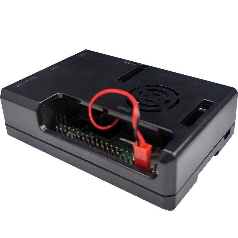 Funda Raspberry pi 4, carcasa Raspberry Pi con ventilador de refrigeración, funda negra transparente para Raspberry Pi 4 modelo B, Pi 4B, Pi 4