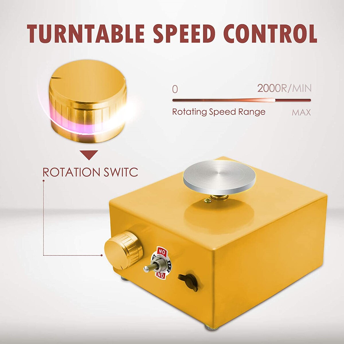 Electric Pottery Wheel Machine For Art Crafts Ceramics Clay Pottery Tools With Sculpting Kit MINI Rotary Plate Pottery Turntable