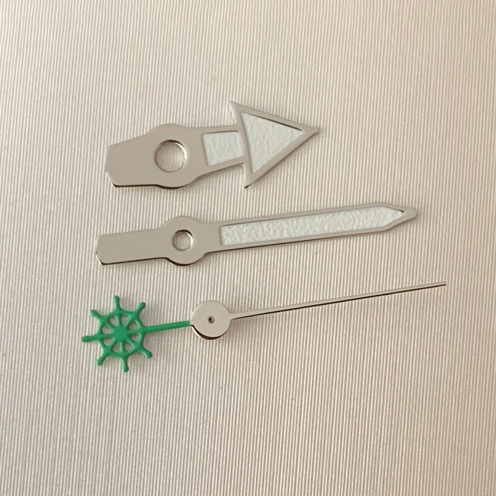 Horloge Handen Zijn Geschikt Voor Japanse NH35 NH36 Automatische Beweging Groene Lichtgevende Zilveren Rand Wit Onderdelen Vervanging 16: 7