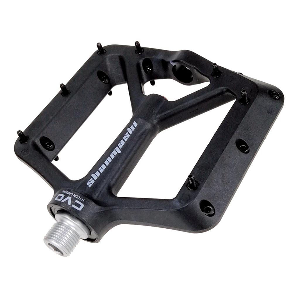 Bike Pedals Big Feet Nylon Carbon Fiber Bearing Foot Mountain Stamp Flat Bicycle Pedal Minimal Profile Adjustable Grip 1 Pair