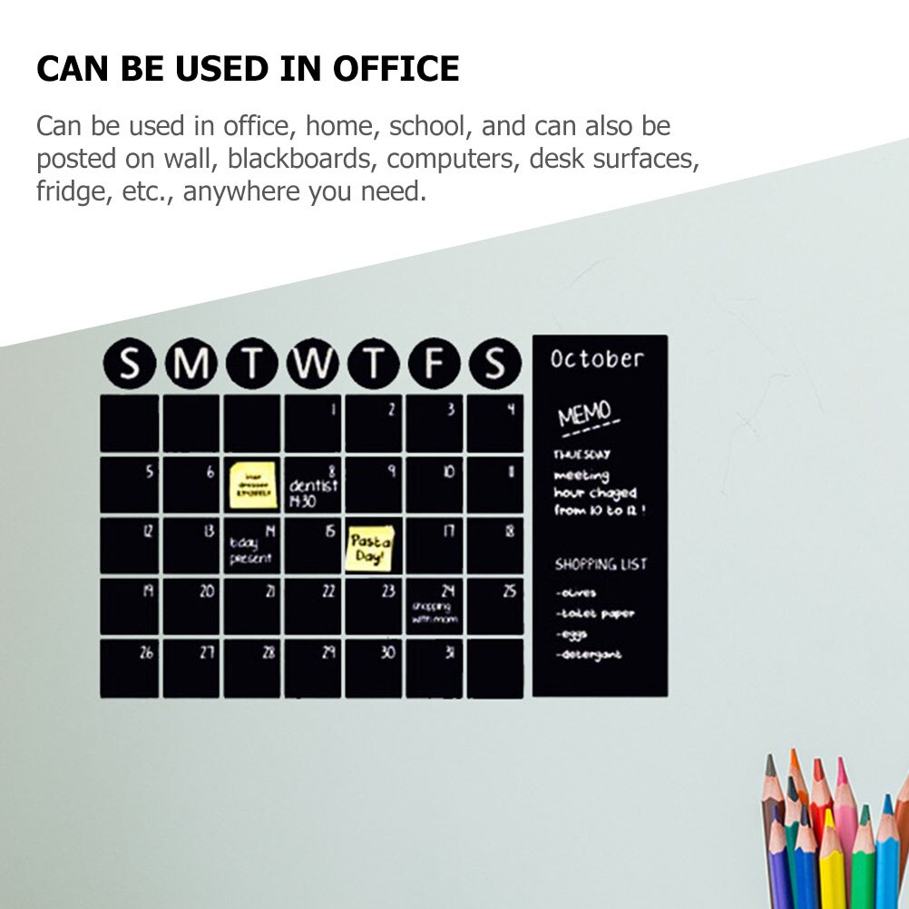 1 Sheet of Self-adhesive Wall Sticker Calendar Sticker Decorative Wall Decal