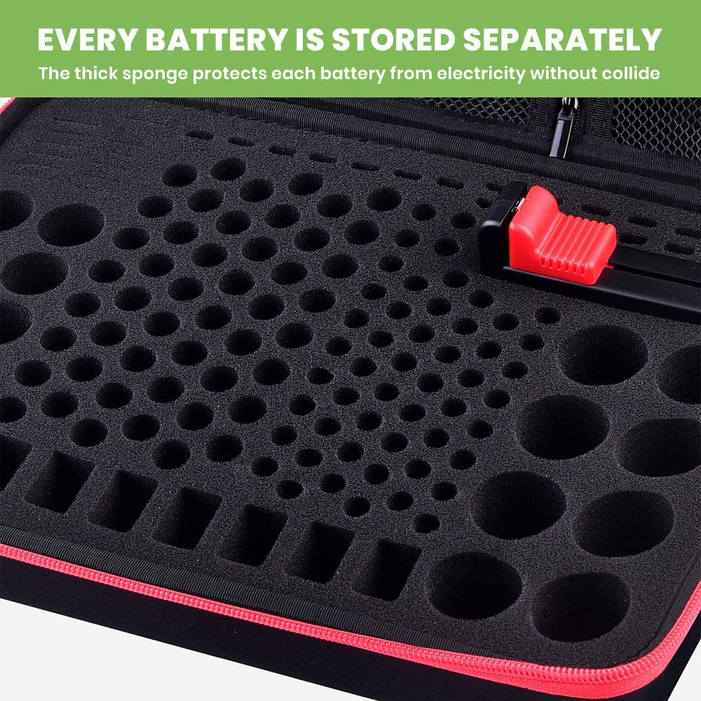 2 Pcs Battery Organizer Holder- Batteries Storage Containers Box Case With Tester - View #2