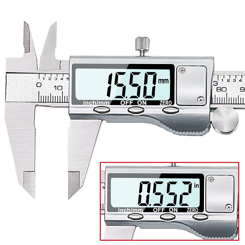 Ton 09 6- tum 150mm rostfritt stål elektronisk digital vernier mätare mikrometer metall