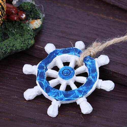 Viileä puinen käsintehty peräsin meren elämää merihenkinen teema kotiseinäkoriste roikkuu sisustus