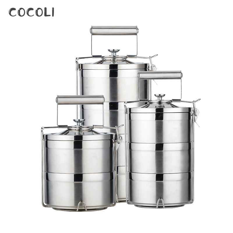 Thermos Food Container Lunch Box Stainless Steel 1.4L 2.1L 2.8L School Bento Box Storage Portable Lunchbox Dinnerware