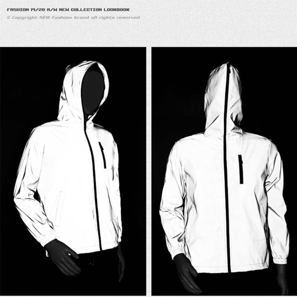 Refleksjakke sykkeljakker herre frakker vår høst hettegenser vindjakke sykkel myk vindtett vanntett jakke