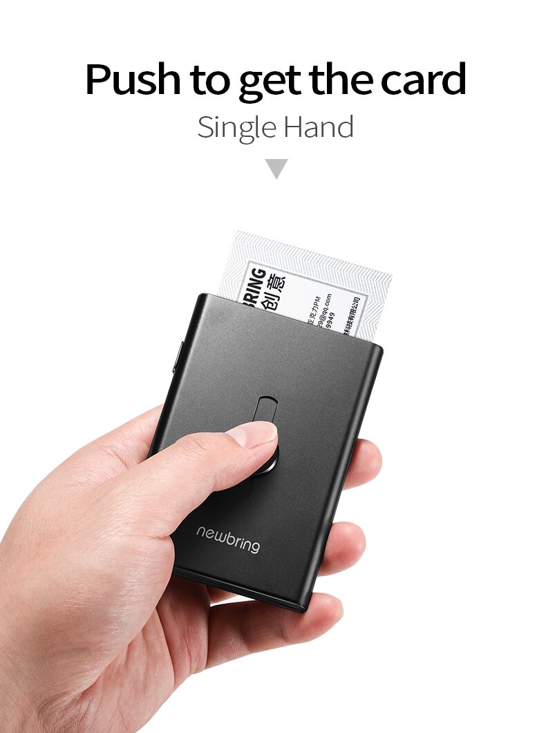 Brengen Kaarthouder Metalen Portemonnee Voor Mannen Visitekaartje Case Automatische Aluminium Credit Card Organizer Wallet Minimalisme