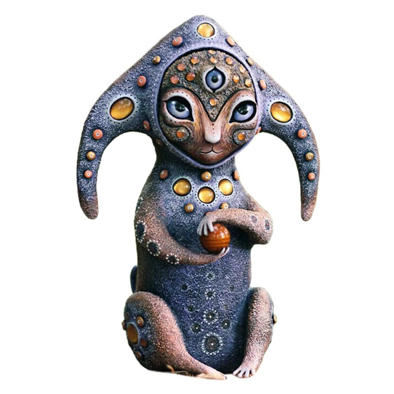 Fantasy Wereld-Perfect Hars Alien Creatures Standbeelden Ornament Creatieve Dieren Sculpturen Decoratie Ambachten Tuin Kunstwerk Decor: 03