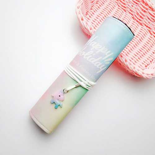 Dream Unicorn Pencil Case for Girls School Supplies Super Big School Stationery Pencil Box Pencilcase korean kawaii bag: B-Style-White letter