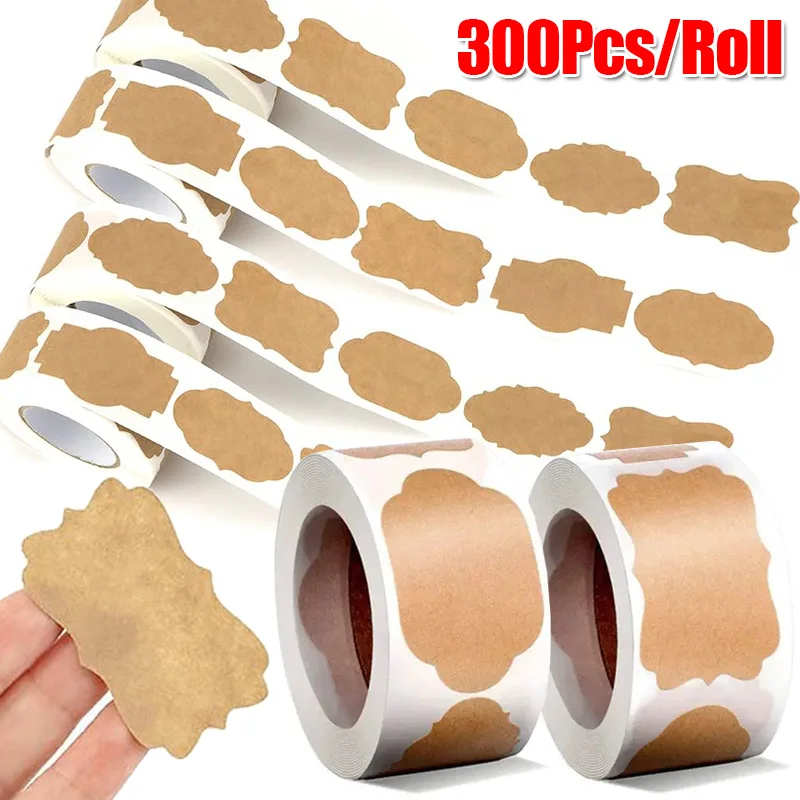 Pegatinas de papel Kraft, etiquetas en blanco, papelería hecha a mano, etiquetas de , decoración de papel, etiqueta de tarro de especias, pegatina de sellado de sobre DIY