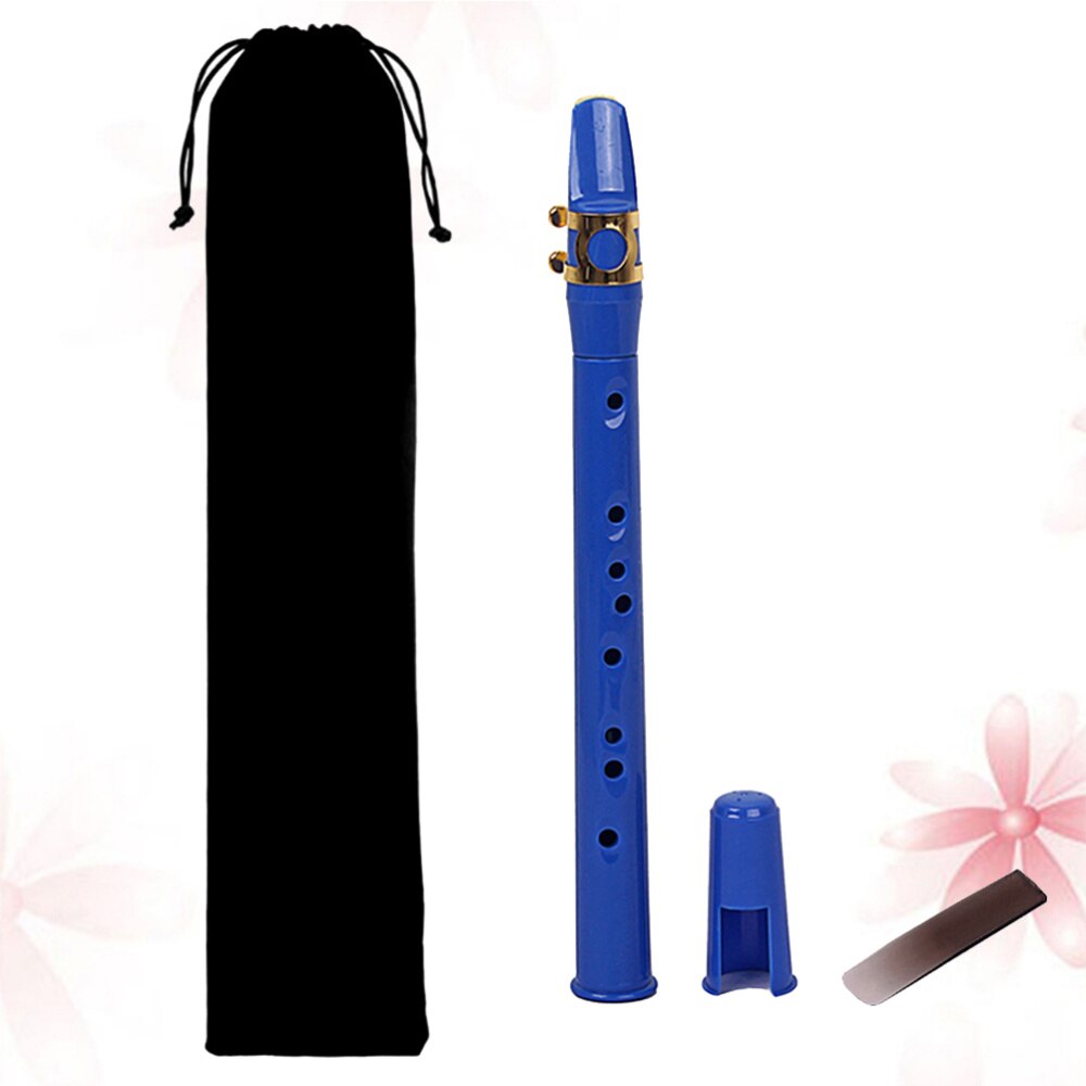 Pocket Sax Mini Portable Saxophone Little Saxophone with Carrying Bag Woodwind Instrument Musical Accessories (Blue)