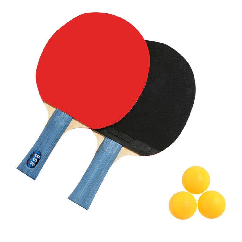 Indoor 2 Player Table Tennis Racket 2PCS Paddle Bat 3Balls Set Double table tennis suit indoor sports#30: Blue