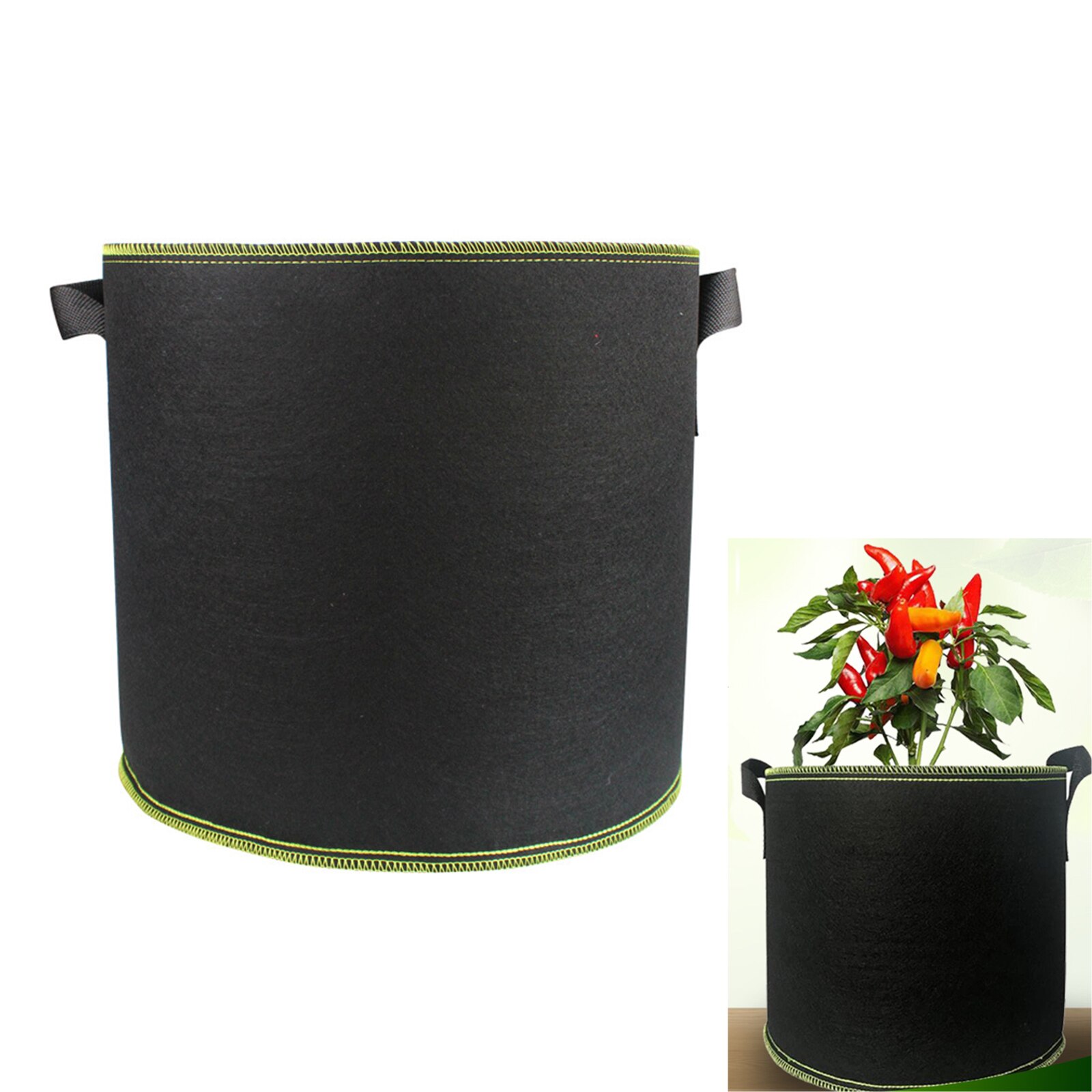 6pcs Felt Plants Growing Bag Vegetable Flower Potato Pot Container Garden Planting Basket Farm Home Grow Bags 1/3/7 Gallon