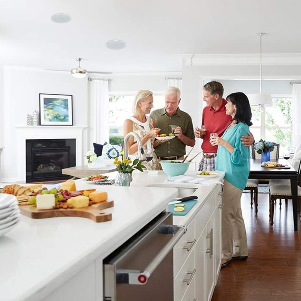 Herdio 4” 160 Watts 2 Way Flush Mount in Ceiling in Wall Speakers Perfect For Bathroom, Kitchen,Living Room,Office