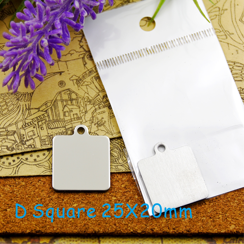 10 pieces -- "they are braver than you think" - stainless steel charms, 5 types to choose from, diy charms for necklaces and bracelets: D square 25 x 20mm