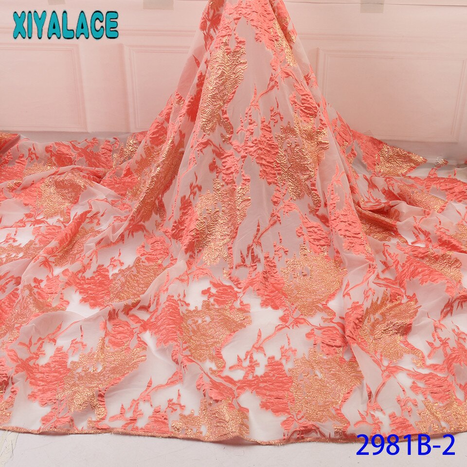 Tecidos de renda líquida nigeriano bordado brocado tecido renda alta qualidade africano francês tule renda para a mulher KS2981B-1