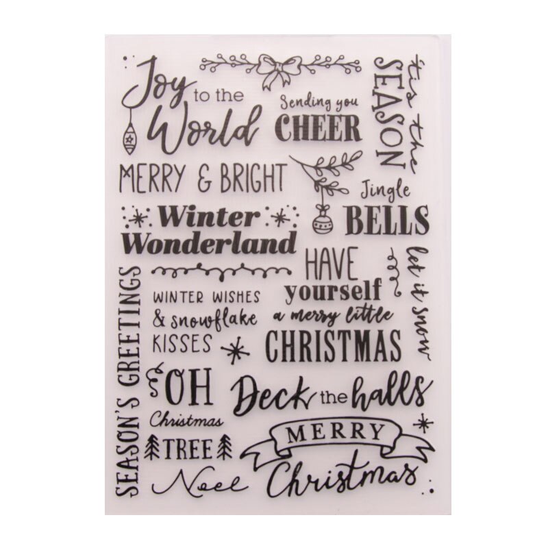 12.7x17.8cm Merry Christmas Words Embossing folders Plastic Embossing Folder For Scrapbooking DIY Photo Album Card