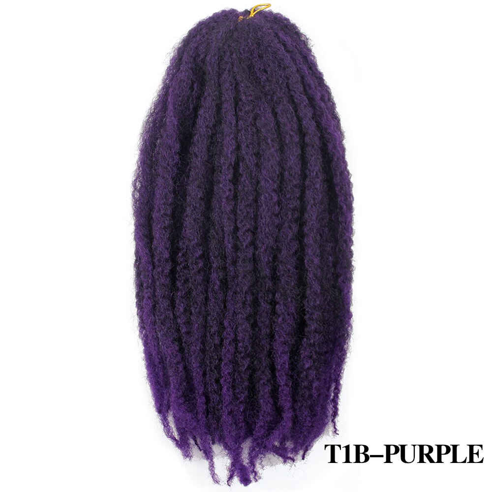 Marley Braids Crochet hair Curly Afro spring twist Soft Red Grey Synthetic Kanekalo Braids Crochet Braiding Hair Extension: T1B/Purple