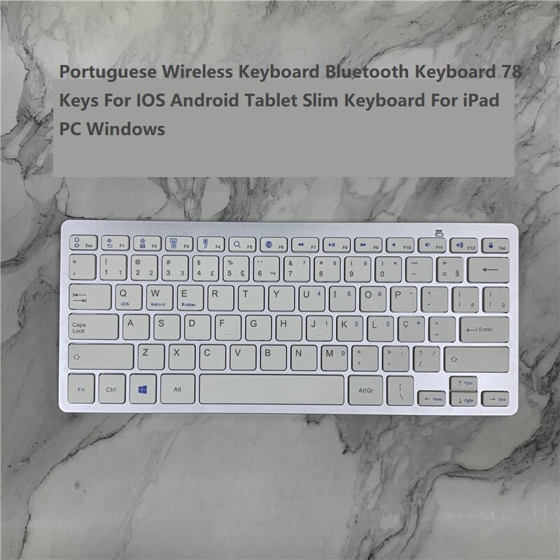 Portuguese Wireless Keyboard Bluetooth Keyboard 78 Keys For IOS Android Tablet Slim Keyboard For iPad PC Windows: Default Title