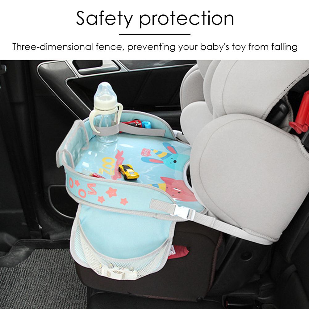 Kids Car Seat Travel Tray Peuters Organizer Grote Bekerhouder Spelen Tafel Polyester Oxford Autostoel Opslag Te Winkel