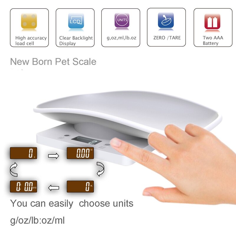 Digital Scale Pet Electronic Weighing Scale Mini Precision Grams Weight Balance Scale for Measure Puppy High Precision