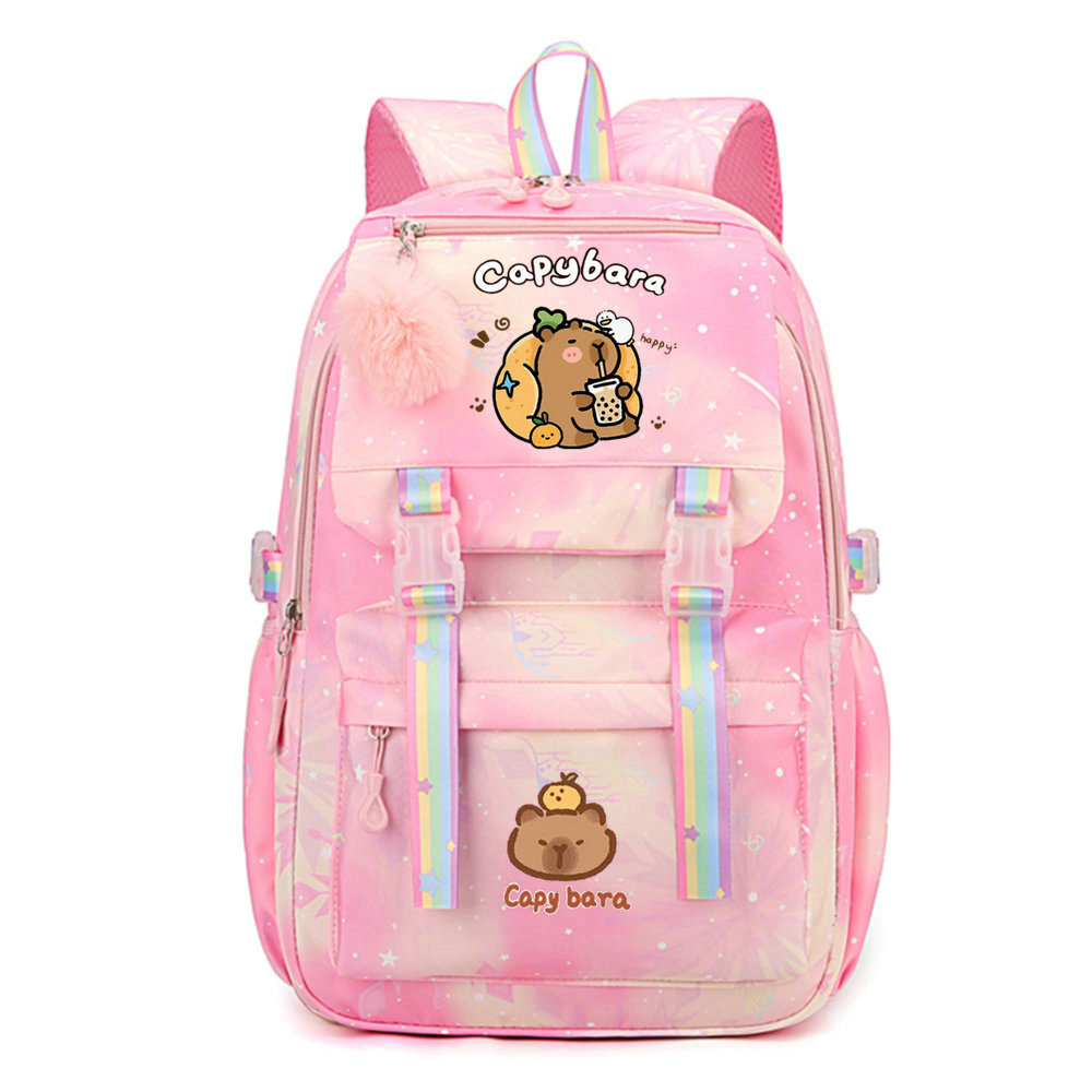 capibara Mochila Feminina capibara Zaino per bambini Borse da scuola Zaino per computer portatile per ragazze adolescenti Zaini da viaggio per donna: Beige