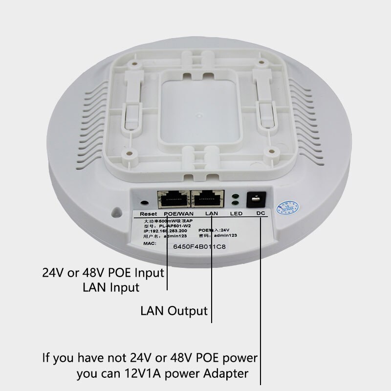 2.4G 300Mbps wireless Router Ceiling AP Access point Repeater 8M Flash 64M Ram english management interface support Openwrt