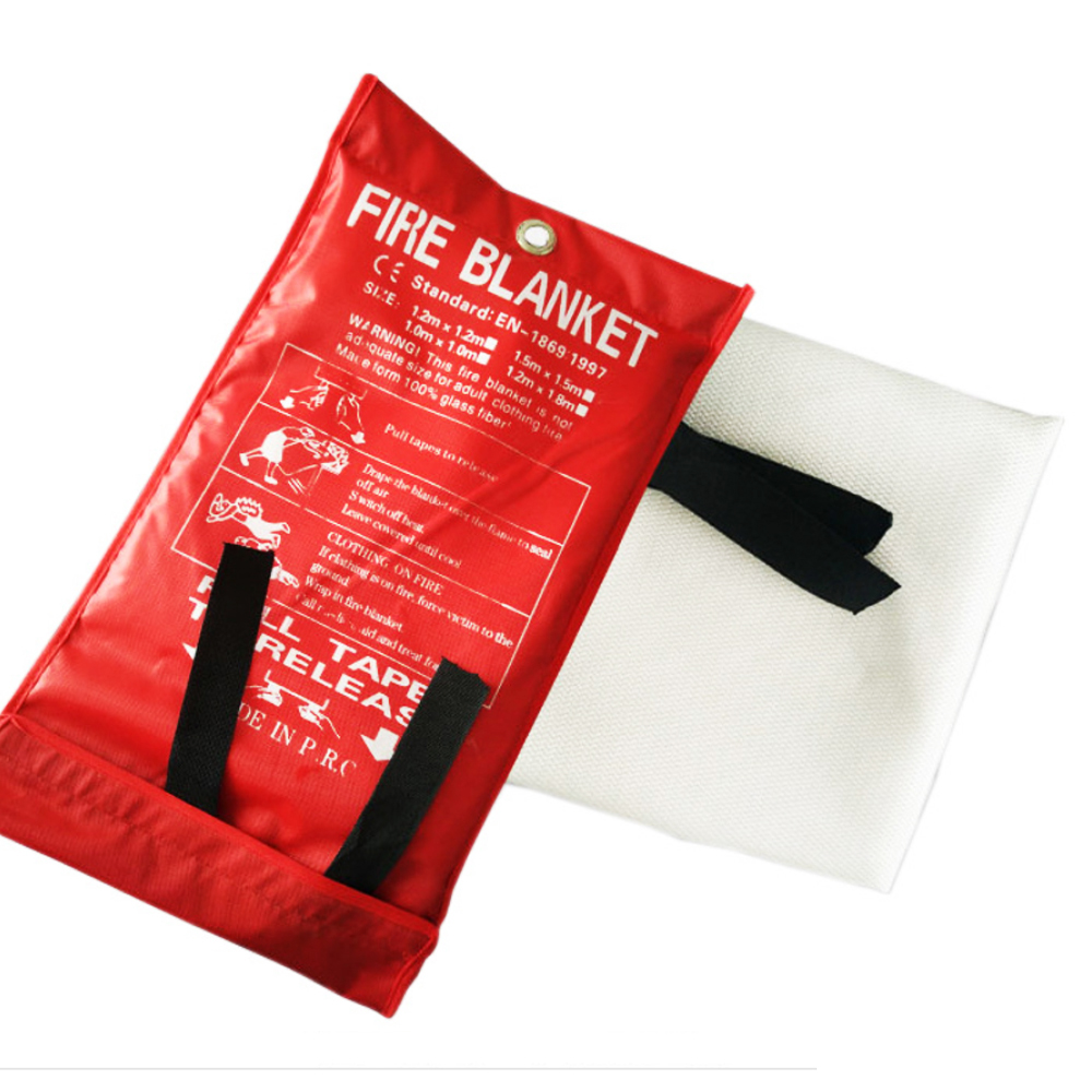 1m x 1m brandtæppe glasfiber brandhæmmende nødhjælp brandbeskyttelsesdæksel sikkerhed nødtæppe