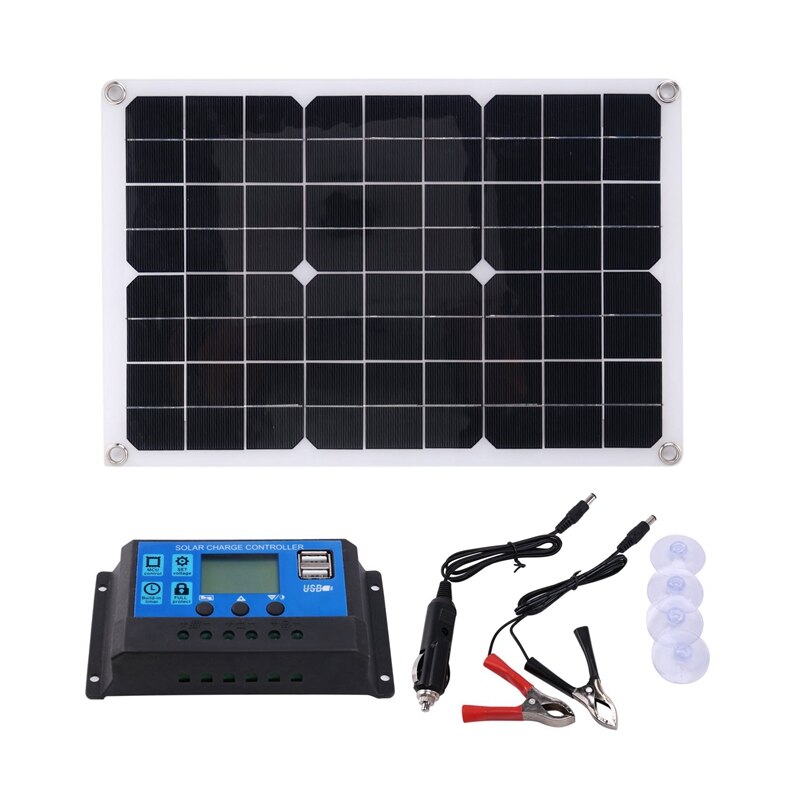 Kit Panneau Solaire 100W + Contrôleur de charge solaire 100A pour