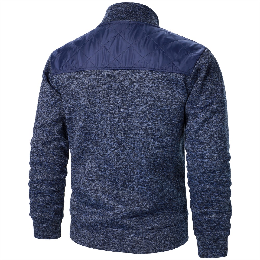 Veste zippée à col montant patchwork pour hommes, cardigan ajusté, sweat-shirt Sportedly Casual, manteau d'automne