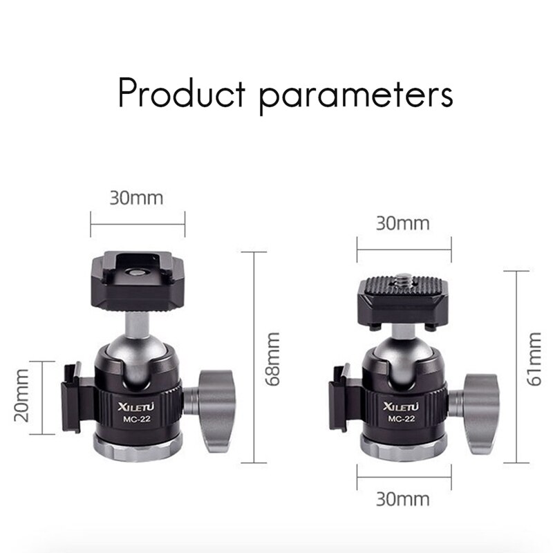 Xiletu  mc22+xt18 mini-blitzschuh-tischstativ mit 1/4 schrauben, doppelblitzschuh, mini-ptz-stativ, handyhalterung