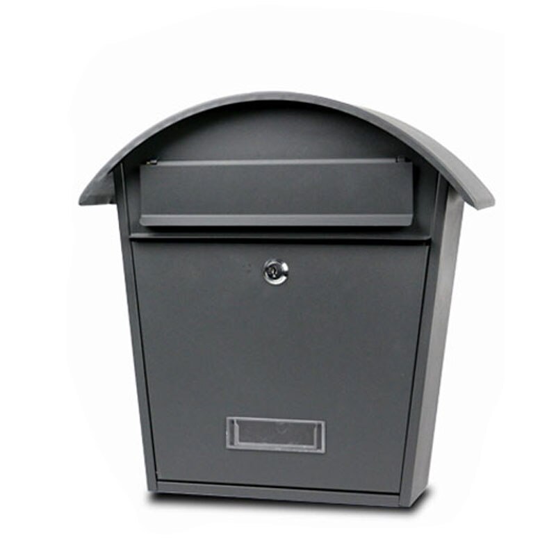 Rainproof house model villa metal mailbox stainless steel suggestion box community mailbox: black