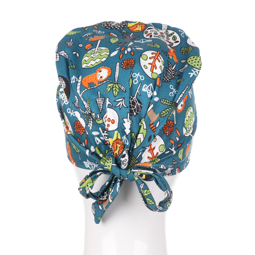 Bloemen Bouffant Sanitaire Hoed Met Zweetband Verstelbare Lus Beanie Hat Solid Mannen Hoed Vrouwen Hoeden Skullies Mutsen