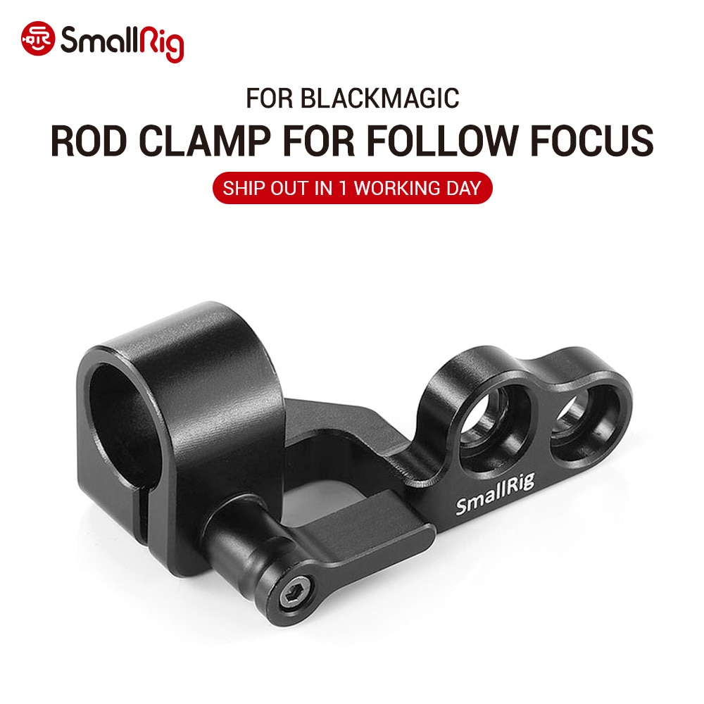 SmallRig Camera Rig 15mm Single Rod Clamp for BMPCC 4K / 6K Cage To Mount a Follow Focus Motor like for Tilta Nucleus Nano 2279