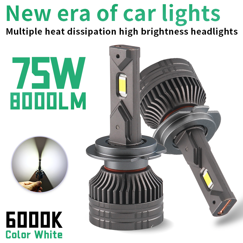 LED H4 H7 H11 9005 9006 9012 Auton Ajovalopolttimo 75W 8000LM CSP