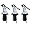 1/3 Pcs Fles Stopper Lekvrije Wijn Stop Fles Cap Wijn Schenker Tuit Stopper Dispenser Olijfolie Sproeier Kitchen Tools: 3pc silver