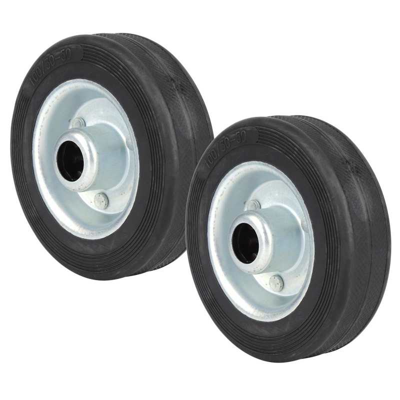 2pcs Rubber Wheel Replacement with Iron Hub Quiet for Gasoline Diesel Generator