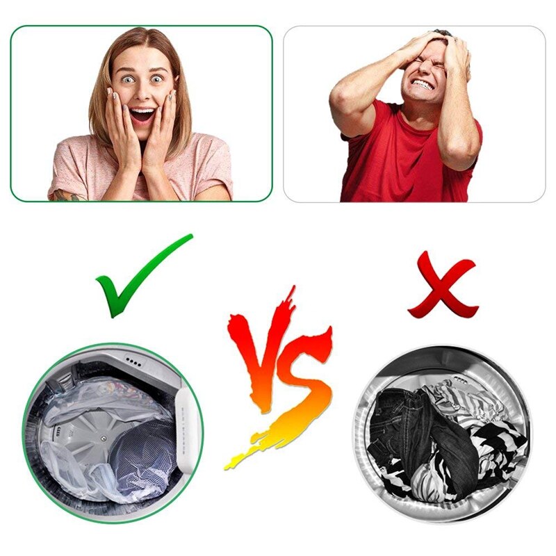 Laundry nets, 8 pcs. Laundry bag Premium laundry bag Set with zipper Cooking proof Washing bag for laundry Washing machine Laund