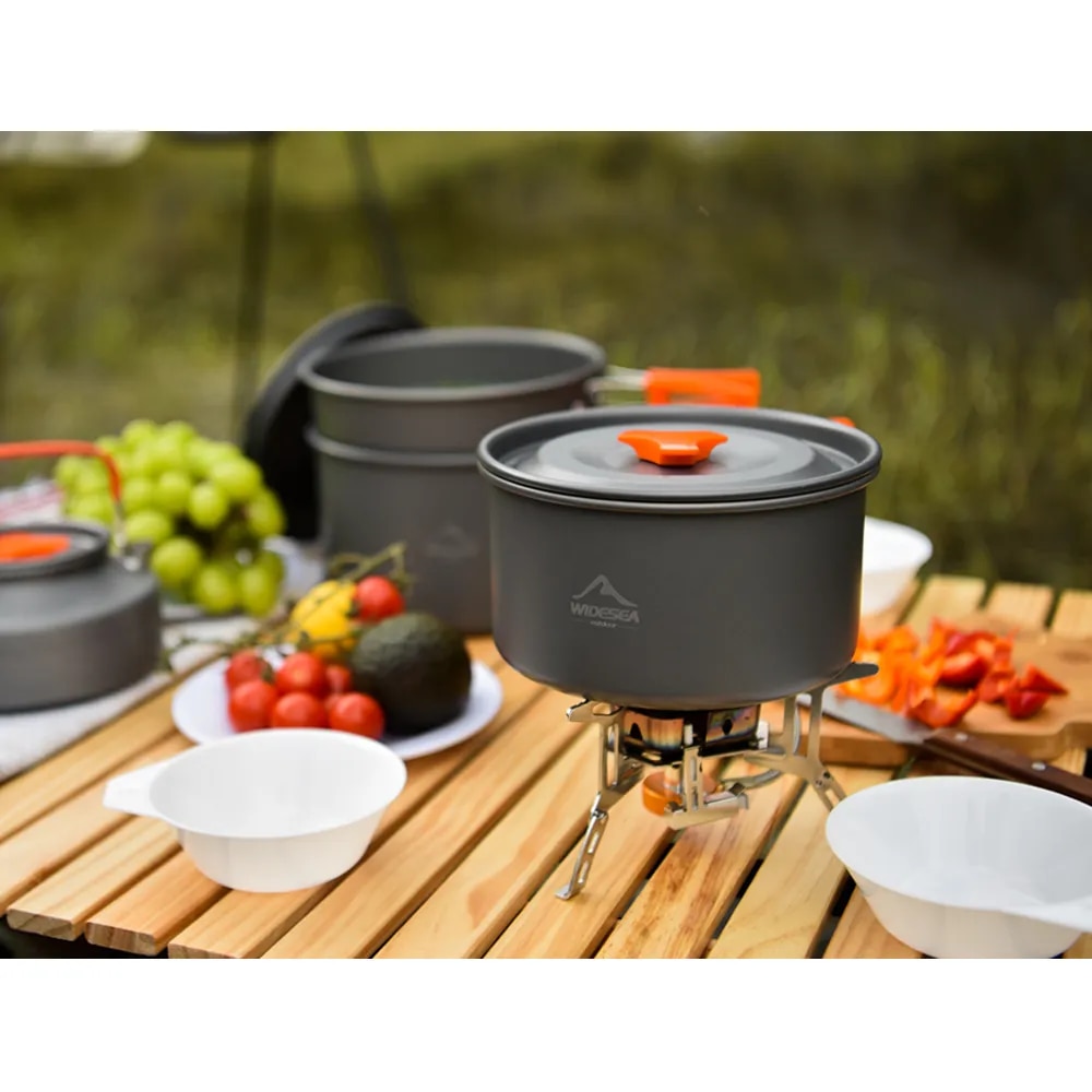 Annulation ESEA-Batterie de cuisine de camping, ensemble de casseroles d'extérieur, plats touristiques, melon, équipement de cuisine, ustensiles de randonnée, pique-nique, voyage