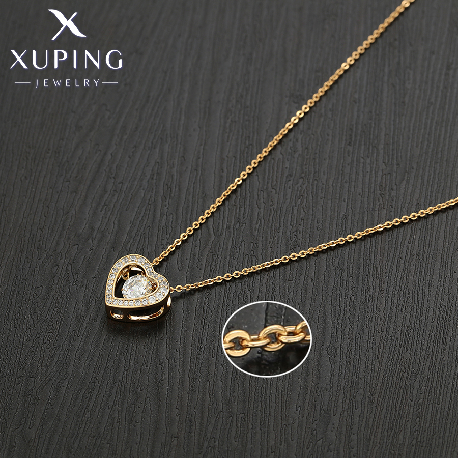 Xuping bijoux charme pierre coeur romantique pendentif collier de couleur or femmes exquis saint valentin X 000876024