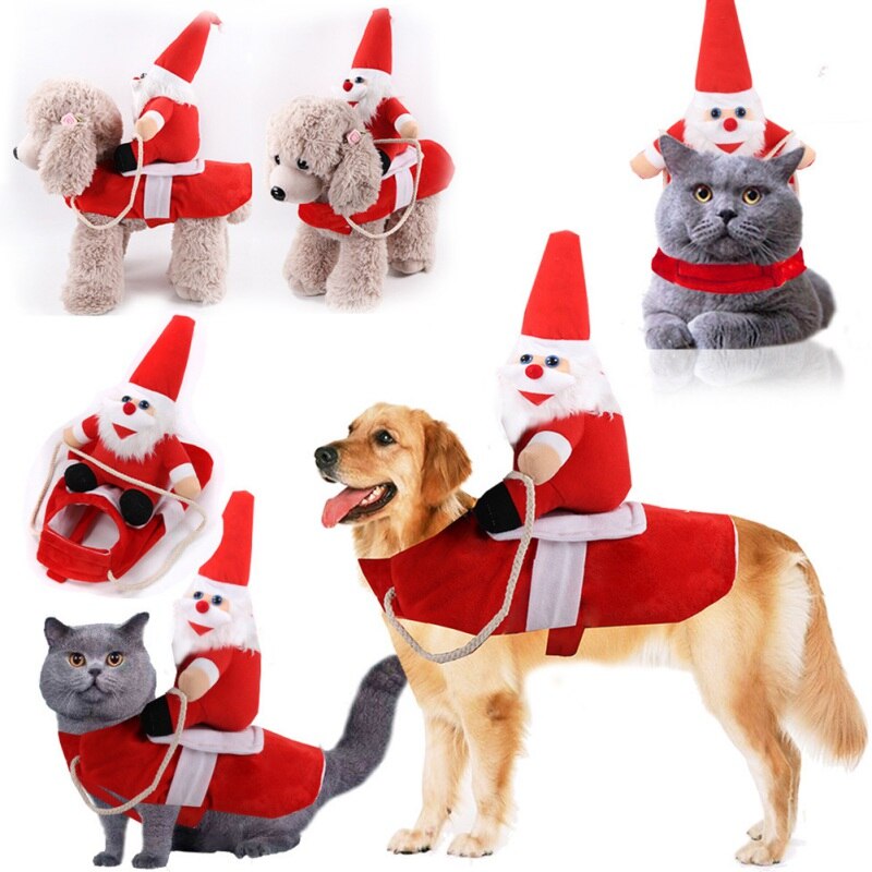 Costumi natalizi per cani da compagnia costumi divertenti costume da babbo natale per cani gatti novità vestiti per cani chihuahua carlino york abbigliamento: B / S