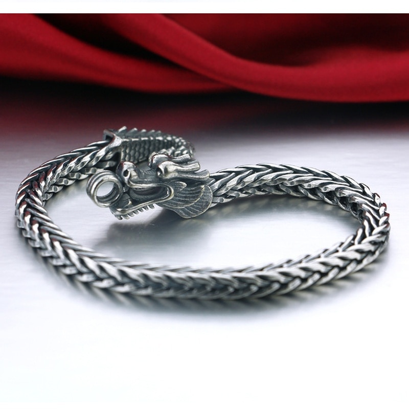 Vintage Metalen Gevlochten Dominante Draak Kiel Keten Armbanden Voor Mannen