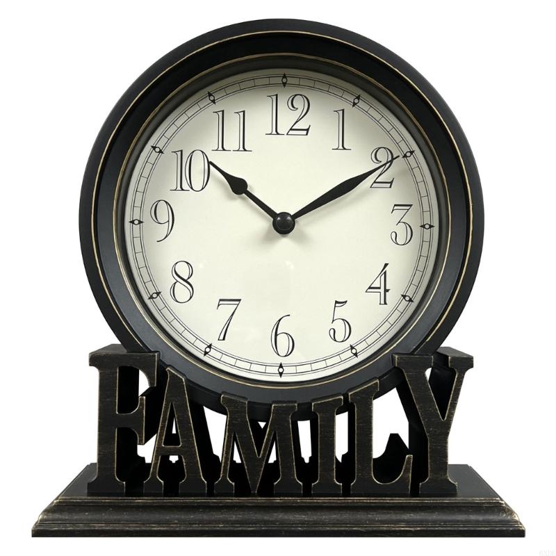 Klassieke vintage tafelklok ideaal voor thuisdecoratie stille beweging 6xde: Black