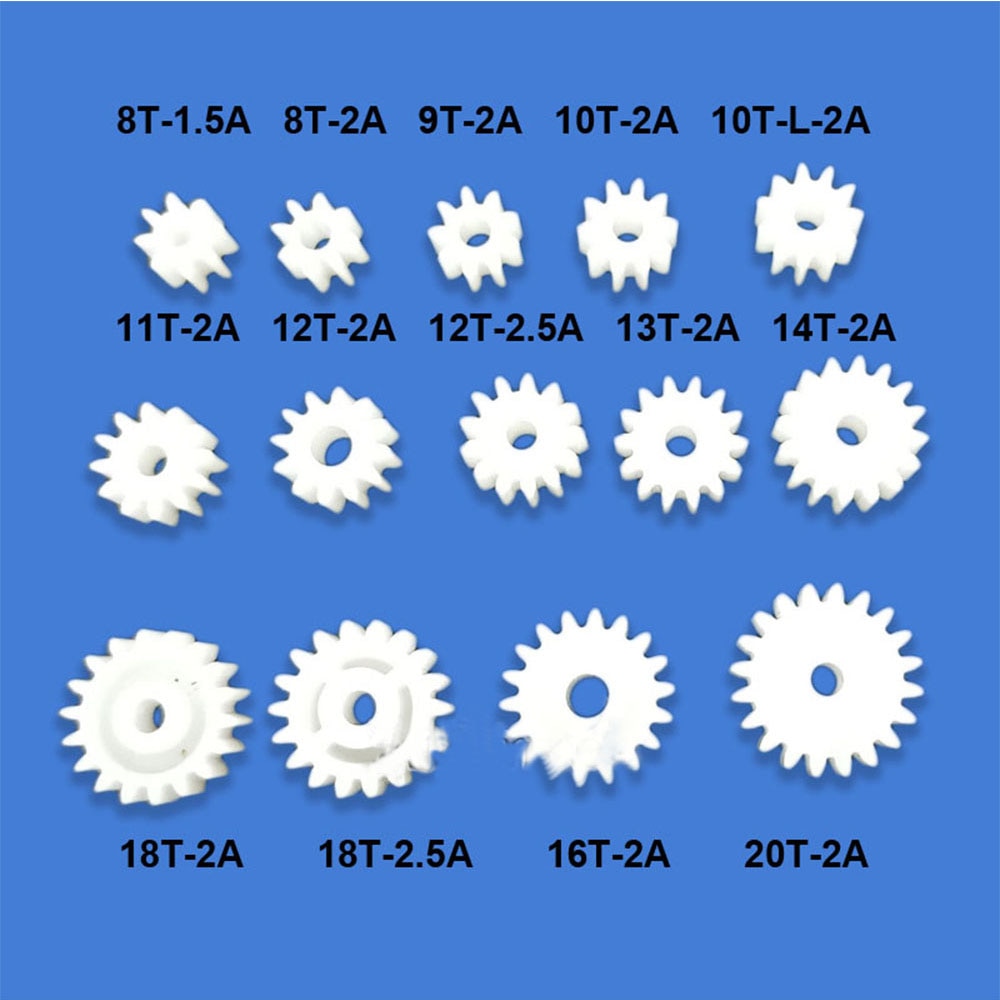 10Pcs 8T 9T 10T 12T 13T 14T 16T 18T 20 T 8-20 Tanden 0.5 Modulus Spindel Plastic Vistuig Motor Shaft Reduction Gear 1.5/2/2.5Mm Gat
